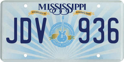 MS license plate JDV936
