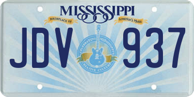 MS license plate JDV937
