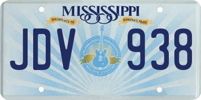 MS license plate JDV938