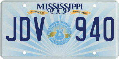 MS license plate JDV940