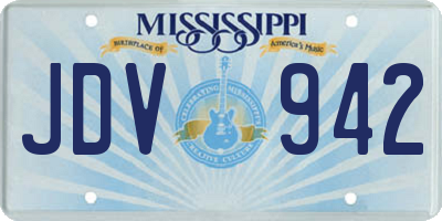 MS license plate JDV942