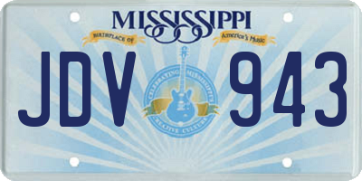 MS license plate JDV943