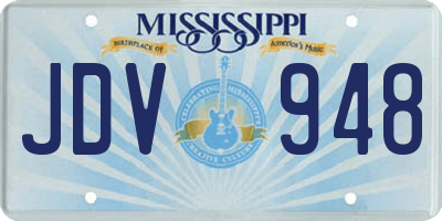 MS license plate JDV948