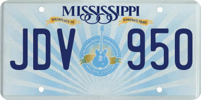 MS license plate JDV950
