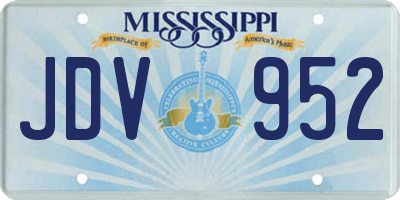 MS license plate JDV952