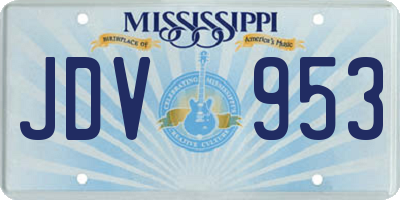 MS license plate JDV953