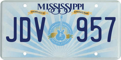 MS license plate JDV957