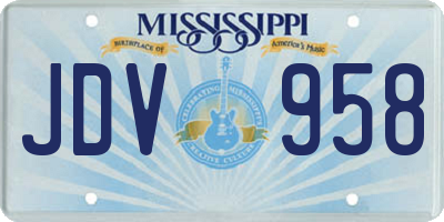 MS license plate JDV958