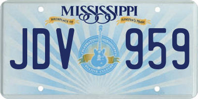 MS license plate JDV959