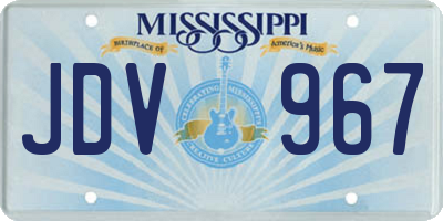 MS license plate JDV967