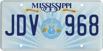 MS license plate JDV968