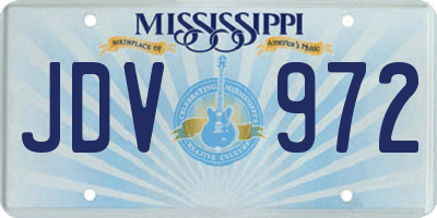 MS license plate JDV972