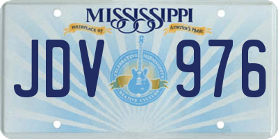 MS license plate JDV976