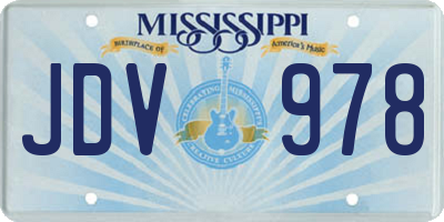 MS license plate JDV978