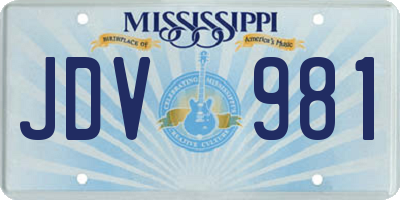 MS license plate JDV981