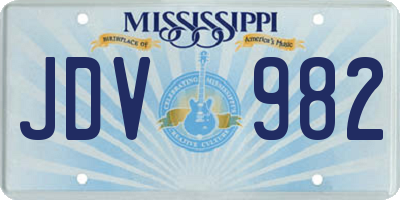 MS license plate JDV982