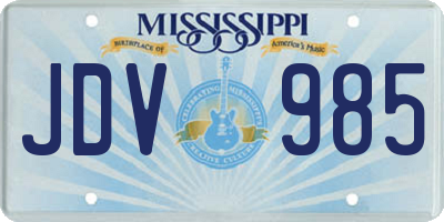 MS license plate JDV985