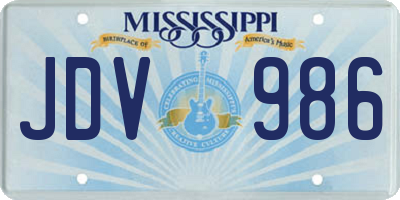 MS license plate JDV986