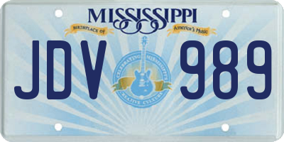 MS license plate JDV989