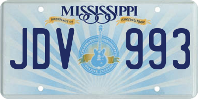 MS license plate JDV993
