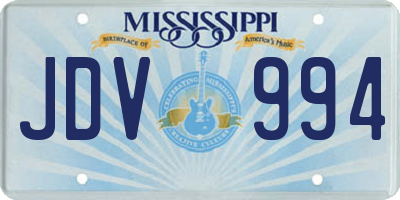 MS license plate JDV994