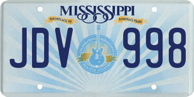 MS license plate JDV998