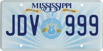 MS license plate JDV999