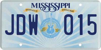 MS license plate JDW015