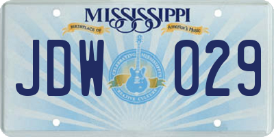 MS license plate JDW029