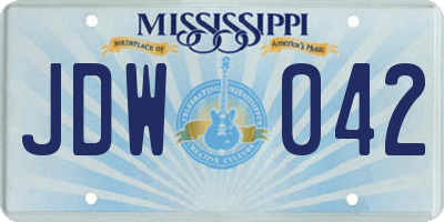 MS license plate JDW042