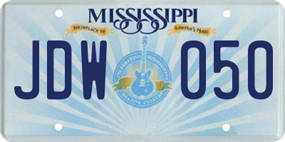 MS license plate JDW050