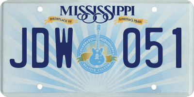 MS license plate JDW051