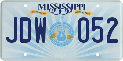 MS license plate JDW052