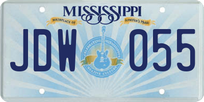 MS license plate JDW055