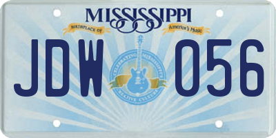 MS license plate JDW056