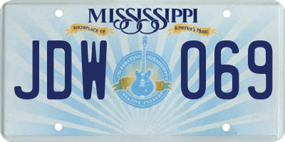 MS license plate JDW069