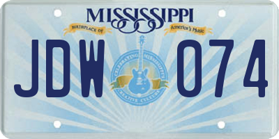 MS license plate JDW074