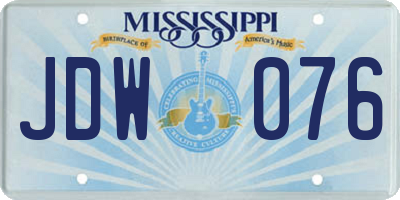 MS license plate JDW076
