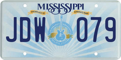 MS license plate JDW079