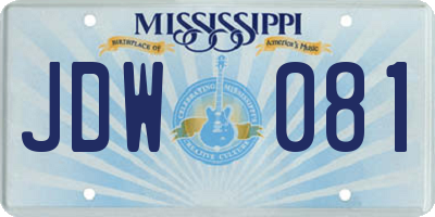 MS license plate JDW081