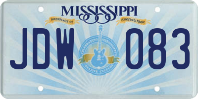 MS license plate JDW083