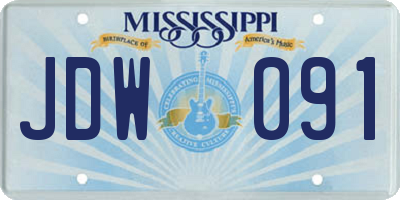 MS license plate JDW091
