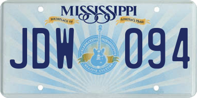 MS license plate JDW094