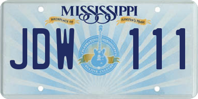 MS license plate JDW111