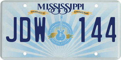 MS license plate JDW144