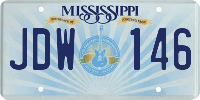 MS license plate JDW146
