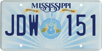MS license plate JDW151