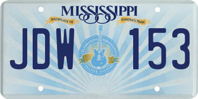 MS license plate JDW153