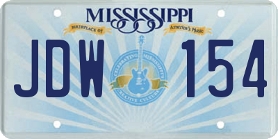 MS license plate JDW154