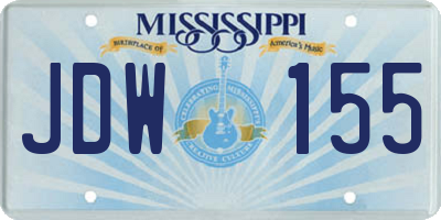 MS license plate JDW155